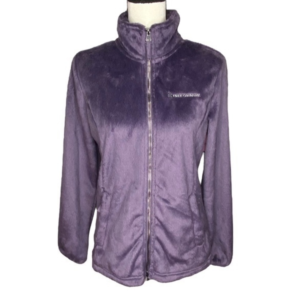 Free Country Thistle Purple Jacket Butter Pile Fleece Zip Up Jacket‎ Size Small